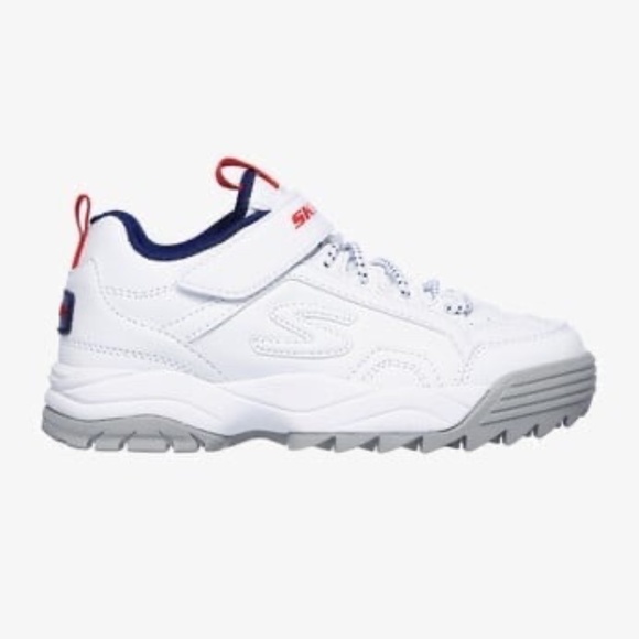 BRAND NEW youth boy girl skechers intershift white velcro shoes size 12 & 13 - Picture 3 of 8